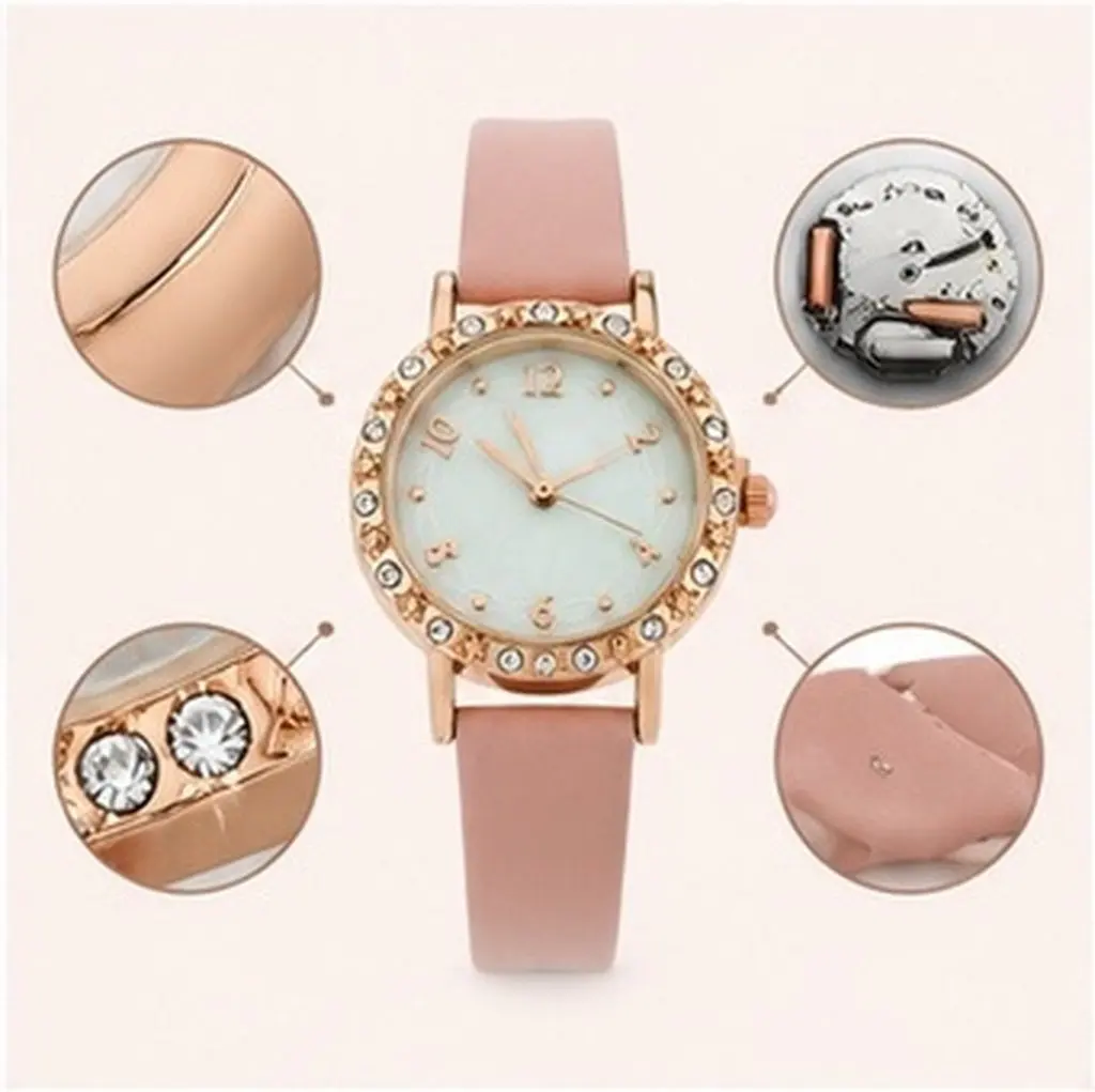 1Pcs Stylish Women Wrist Watch Diamond Embedded Casual Quartz Watch Accurate Time Gift for Birthday Thanksgiving