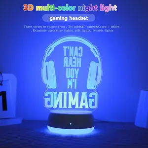3D LED gaming headphones, RGB lights, USB powered gaming room, children's lights, bedroom night lights, indoor lighting gifts