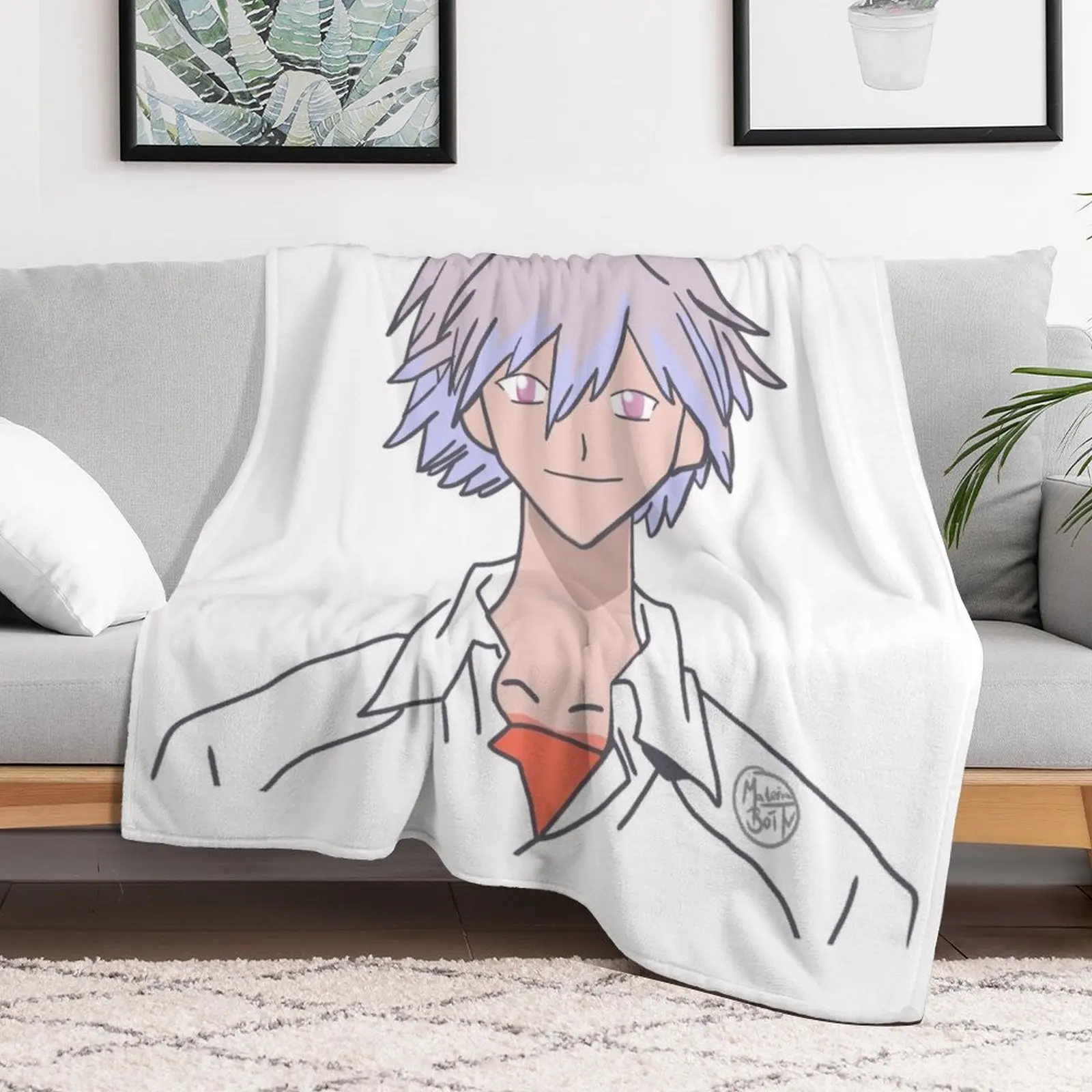 Kaworu Evangelion Throw Blanket Loose For Baby Sofa Quilt Blankets