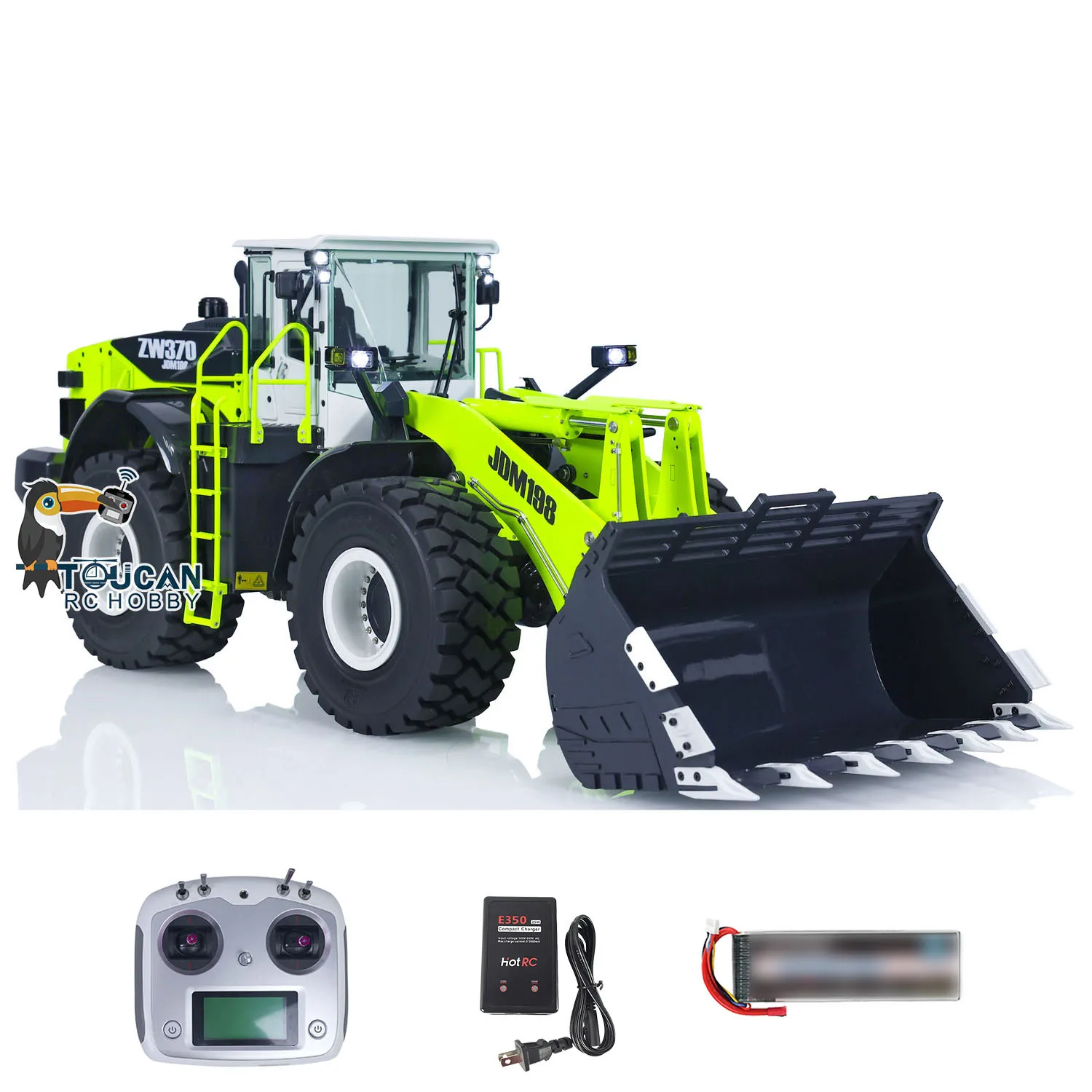 1/14 JDModel Metal RC Hydraulic Loader ZW370 TOUCAN RC HOBBY Remote Control Earth Mover Construction Vehicle Toys for Boys