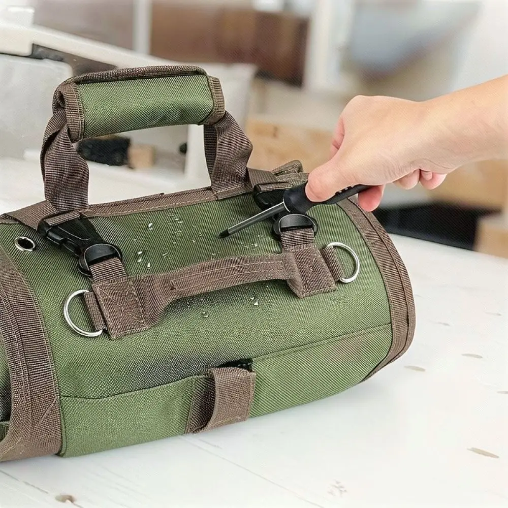 Electrician Tool Roll Pouch Portable Storage Organizer Bag Heavy Duty Hardware Handbag For Woodworker Repair Tools