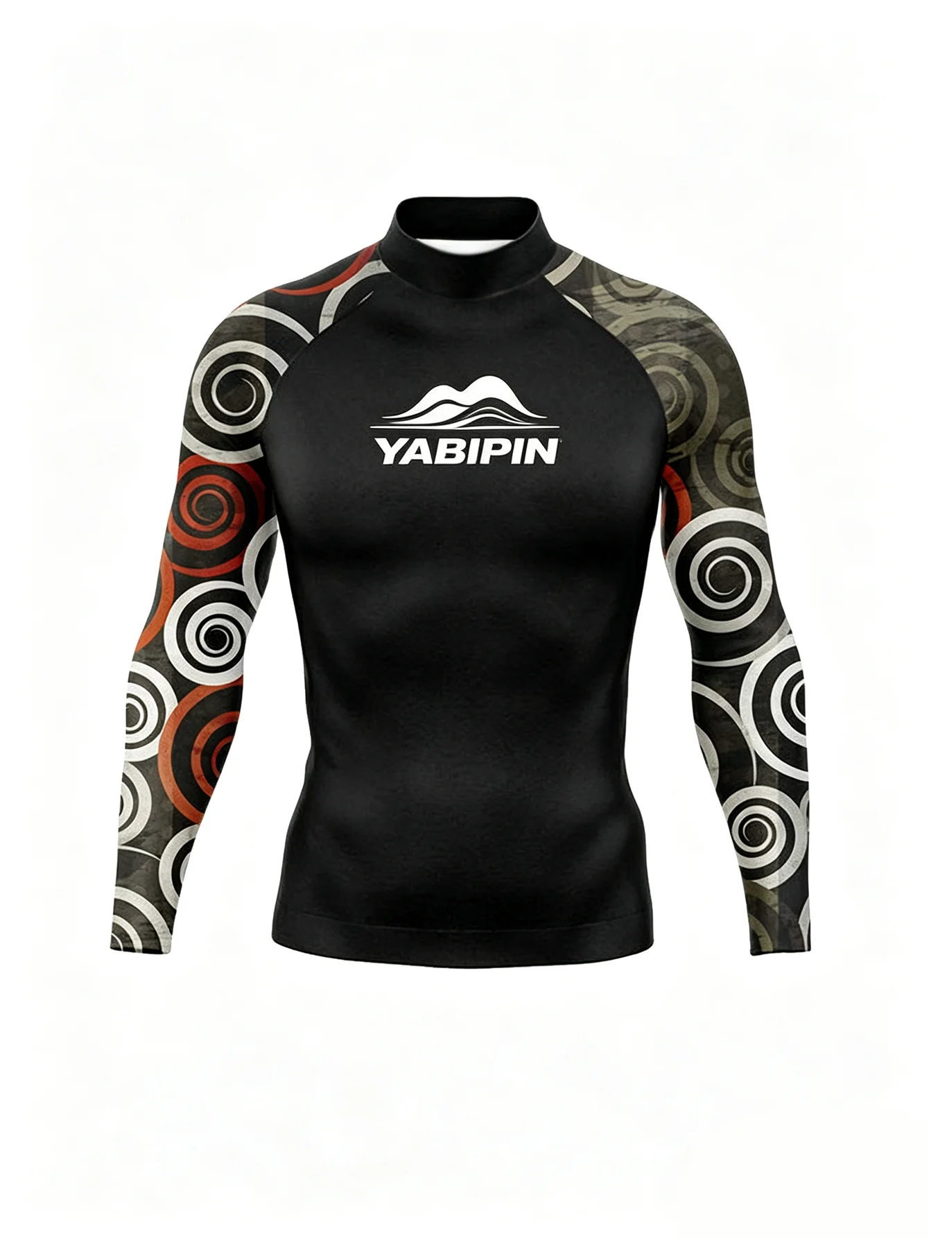 Wave Shield Men’s Rash Guard Long Sleeve Stand Collar, Snug Fit Quick Dry for Surf Fishing Water Activities