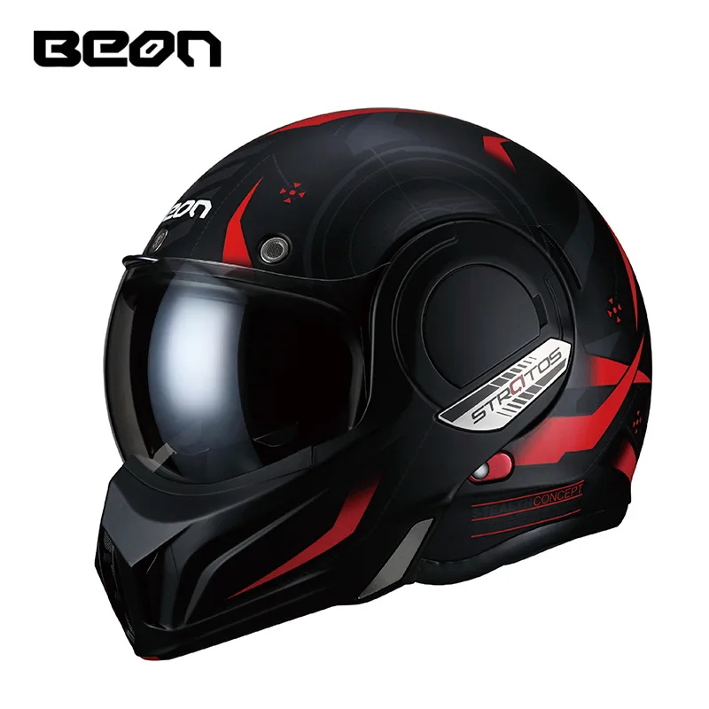 

BEON Motorcycle Helmet Men Women Locomotive Winter Anti-fog Full Helmet Motorcycle Four Season Backflip Face Helmet