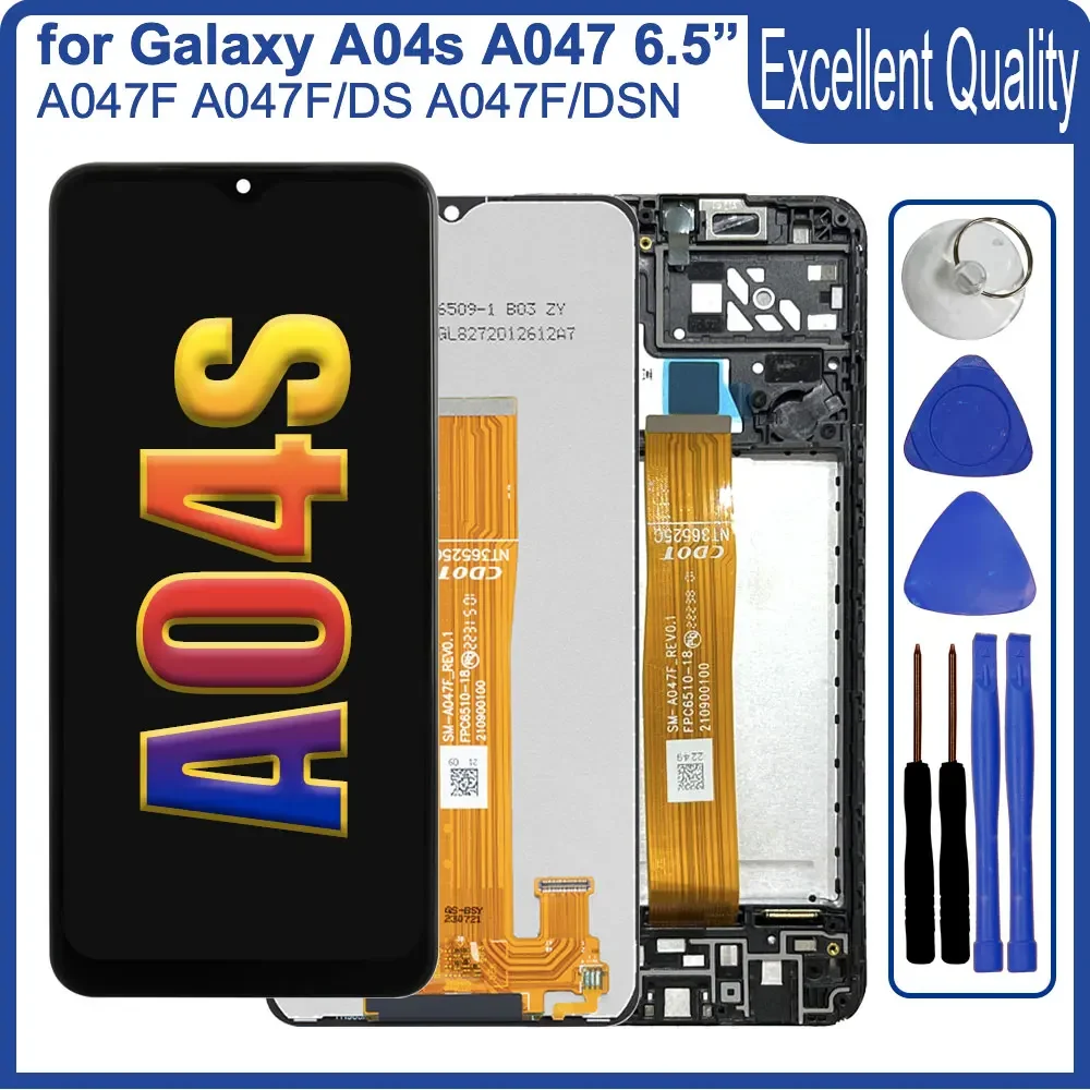 

6.5" A047 LCD for Samsung Galaxy A04s A047 LCD Display Touch Screen Digitizer Panel Replacement for Samsung A04s A047F A047F/DS