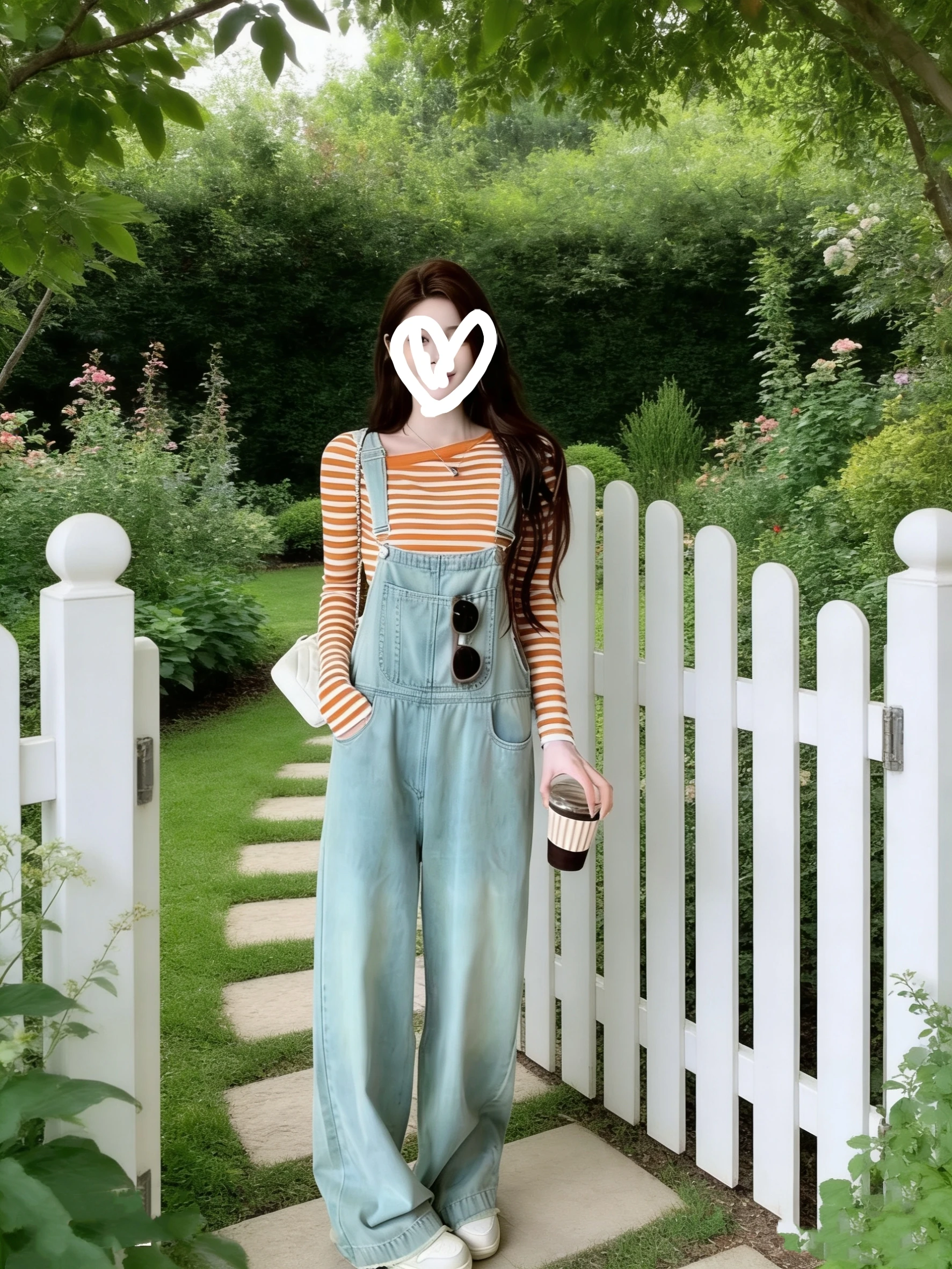 

Sweet Style Women's Denim Overalls Casual Versatile Slimming Long Pants Spring Summer New Arrival Anti-Stain Cotton Stretch D...