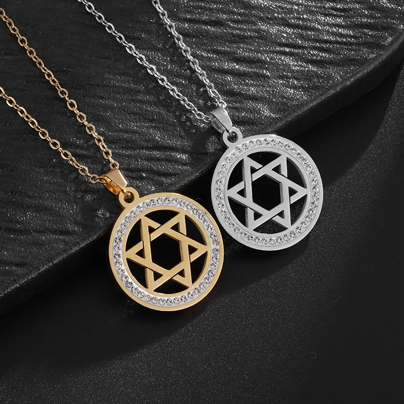 Stylish and Personalized Six-Pointed Star Design Pendant Necklace with Exquisite Workmanship and Elegant Accessories for Women