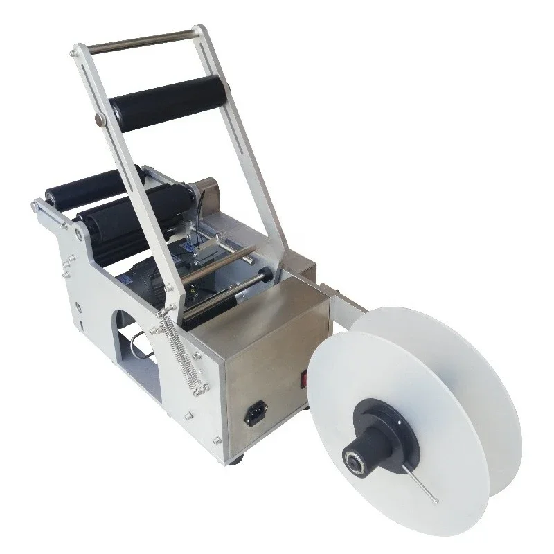 Cellophane metal wood packaging core motor, component electric semi-automatic round bottle labeling machine