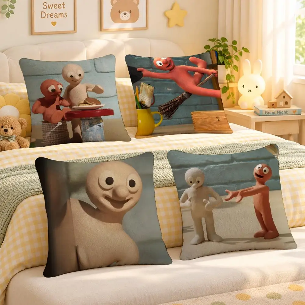 Cartoon Morph Clay Style Art Cushion Cover Personalized Soft Plush Pillow Living Room Home Sofa Bedroom Office Car Cushion