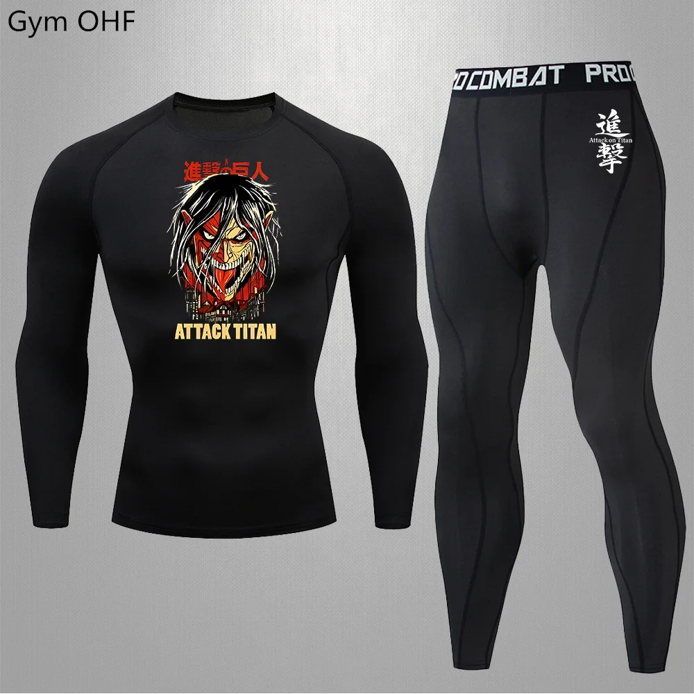 

Men's Sports Professional Training Set Anime Printing Series Theme Basketball Boxing Heat Dissipation Quick Drying MMA Top GYM