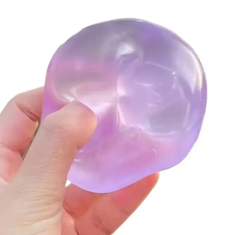 Juguetes Sensoriales Antiestrés de Mochi Plástico Transparente con Aceite de Coco y Maltosa, Divertidos Juguetes para Apretar, Regalos para Adultos