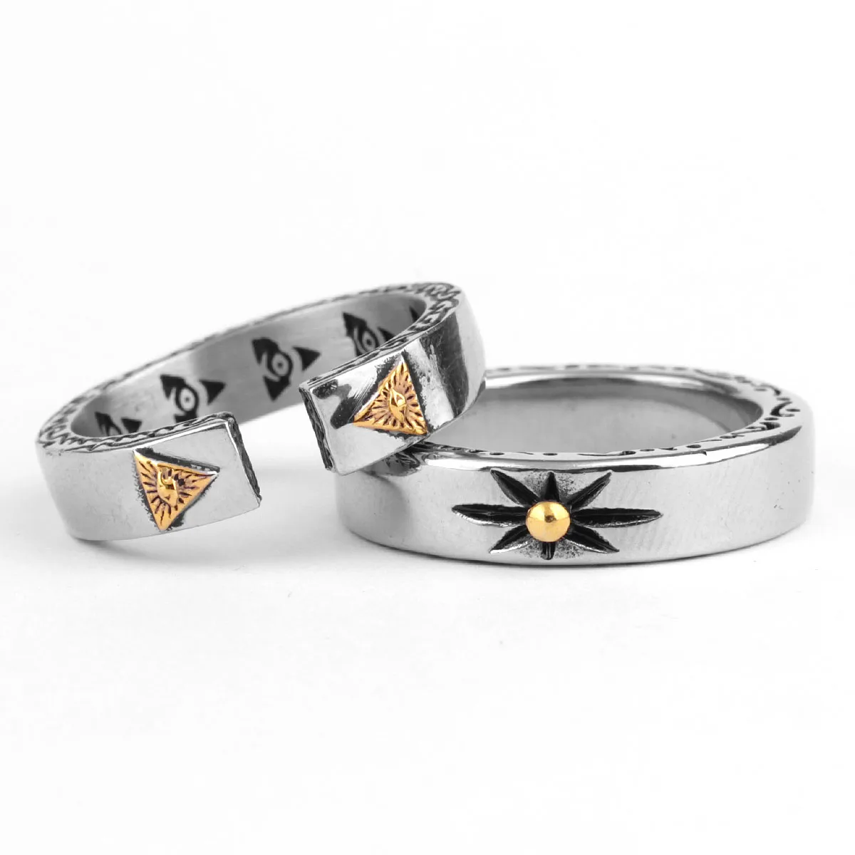 Vintage Freemason Masonic Stainless Steel Mens Rings Simple Hip Hop for Male Boyfriend Biker Jewelry Creativity Gift Wholesale