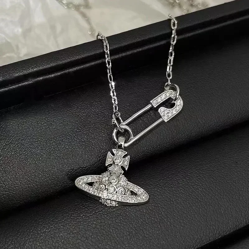 MDL مويسانيتي styl.Empress Dowager دبوس كوكب قلادة المرأة مزاجه بسيط الترقوة سلسلة Netroots هدية شعور مميز