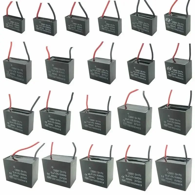 CBB61 Kondensator – 450V, Polypropylen, Lüfter Start-Kondensator, Verschiedene µF (1–10 µF)