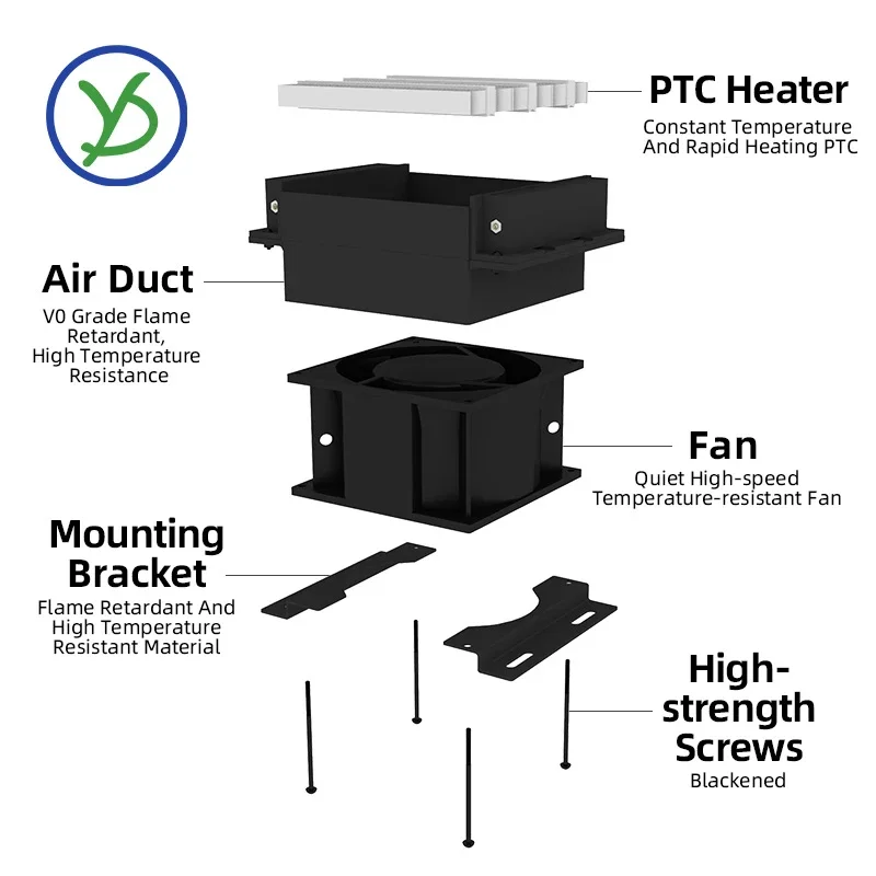 220V 400W-750W Ceramic PTC Heater Thermistor Pet Thermal Insulation Incubator Electric Heating Element PTC Fan Air Heating Tool