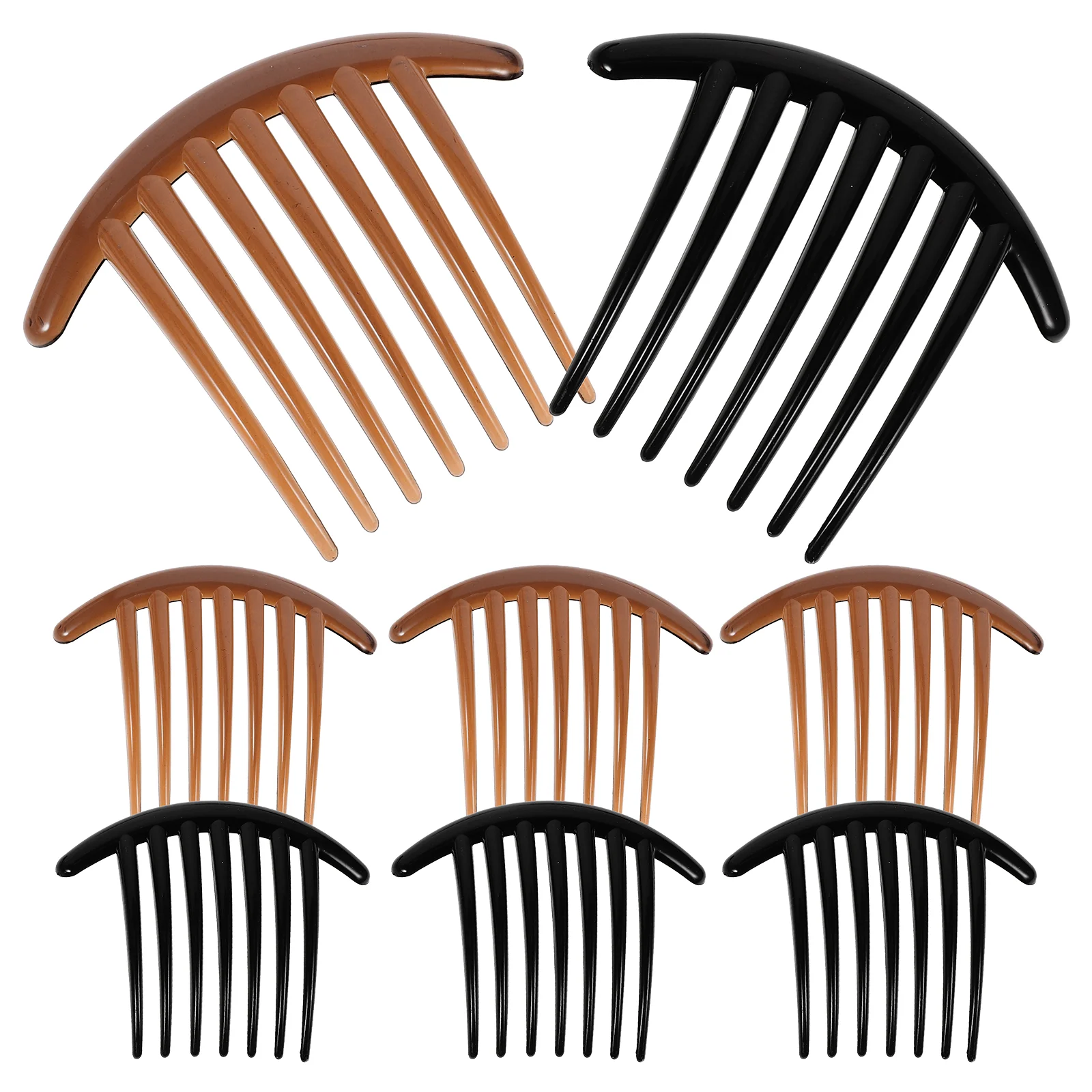 

10PCS Hair Combs Acrylic Hair Side Combs 7-teethed Insert Combs for Women Lady Girls (Black and Coffe for Each 5pcs)