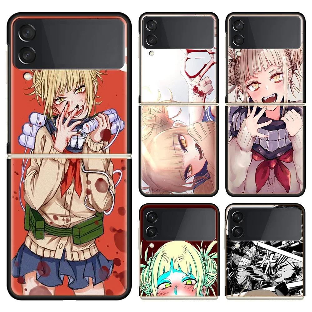 Toga Himiko Phone Case For Samsung Galaxy Z Flip 6 5 4 3 5G Black Coque Hard PC Luxury Cover Z Flip 5 Capa Fashion Capa