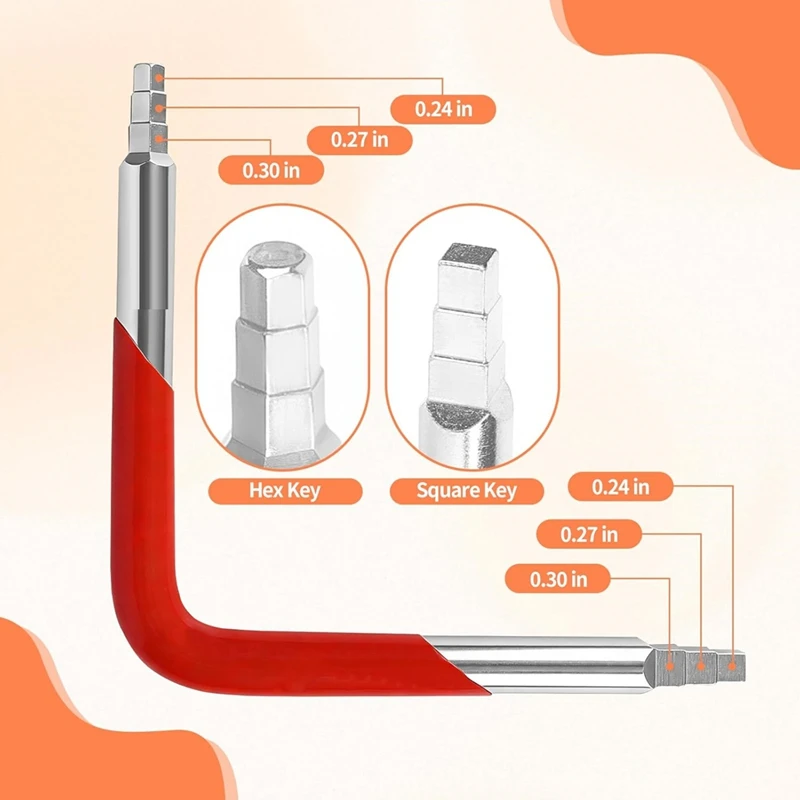 FYBL Faucet for Seat Wrench Dual-Ended Hex Square Under Sink Tool for Danco 80439 Compression for Seat Removal