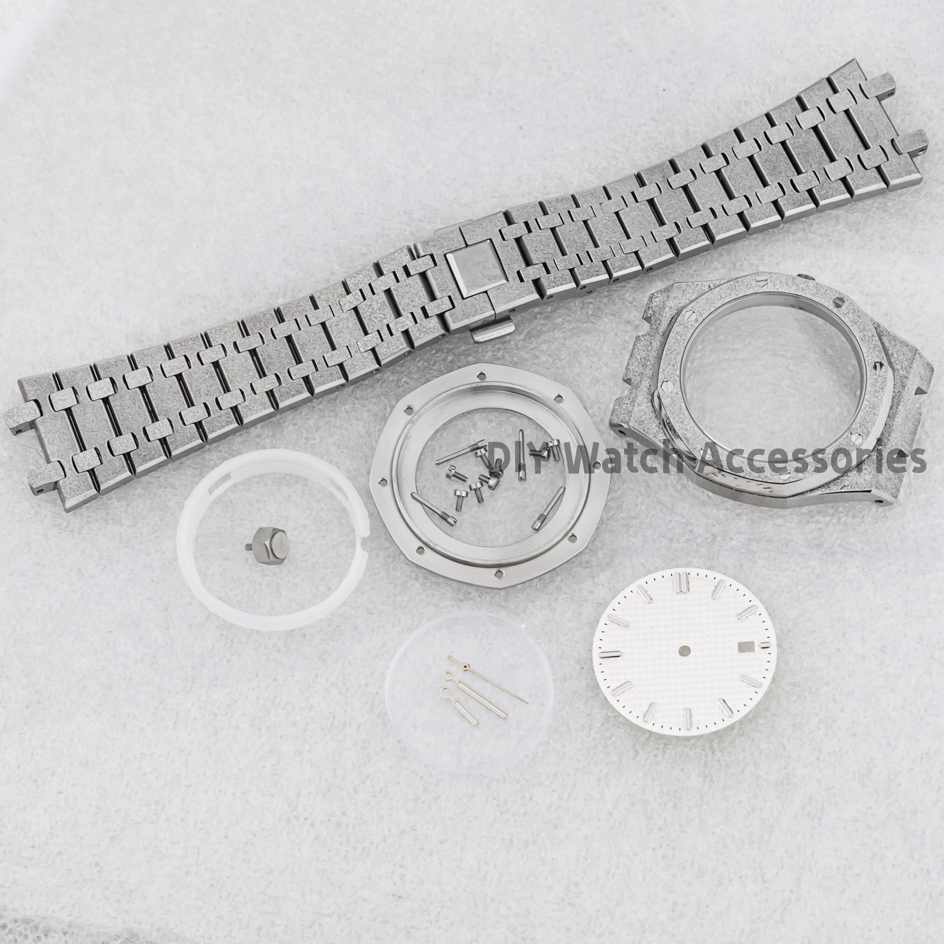 

Frost Watch Case Strap Sapphire Glass Stainless Steel 42mm Octagon Case for Royal NH35 NH36 Movement 31.8mm Dial Watch Hands