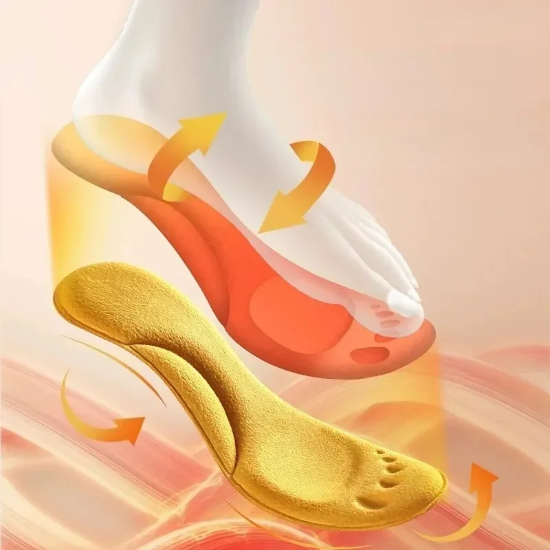 Ultra Soft Latex Insoles, 4D Arch Support Cushioning Pads for Running Walking Shoes, Comfort Foot Care Insert