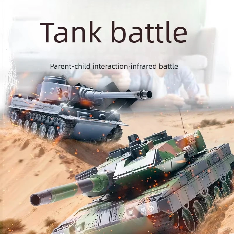 12CH RC Tank Shoot Bullet Smoking Remote Control Infrared Battle Tank Vibrating Recoil With Sound LED Military Armored RC Car - view 5