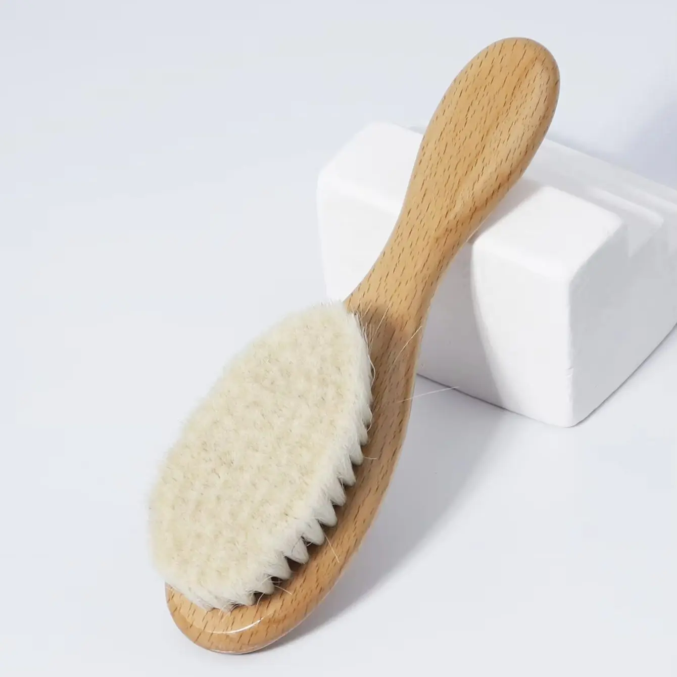 Wooden Ultra Soft Goat Hair Brush with Handle, Natural Dust Removal Brush, Essential for Travel for Hair Accessories view 3