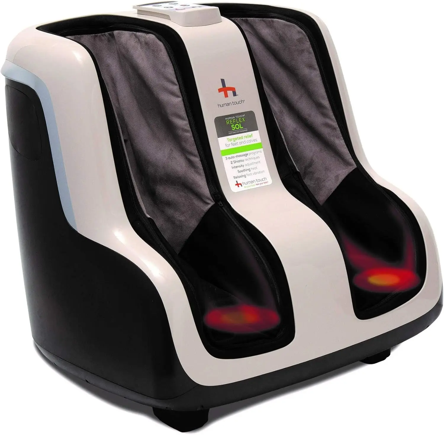 Reflex SOL Foot & Calf Massager w/ Heat - Plantar Fasciitis Relief Circulation Shiatsu Deep Kneading Vibrating for Stress