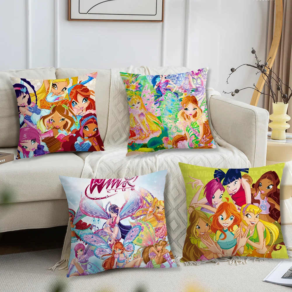 Cartoon W-Winx C-Club Comfortable soft Pillow Case for Sofa Living Room Home office Decor Protective Covers