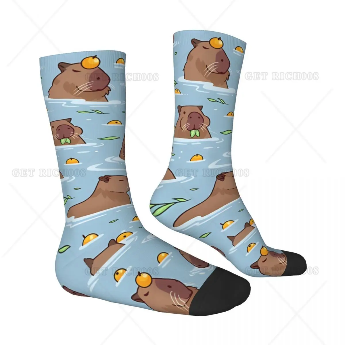 Bathing Capybara Kawaii Socks Sports Cartoon Pattern Socks Cute Animal Soft A Pair of Sock Warm All Seasons