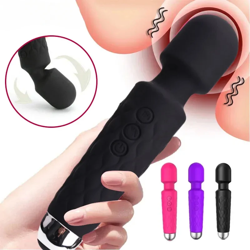 Adult Sex Toys AV Vibrator for Women Nipple 20 Speeds Powerful G Spot Clitoris Stimulator Magic-Wand Dildo Female Masturbation