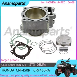 STD 96MM Motorcycle Cylinder forging piston gasket Overhaul Rebuild kit for 04-08 Honda CRF450R CR 450 RA 449CC 12100-MEN-671