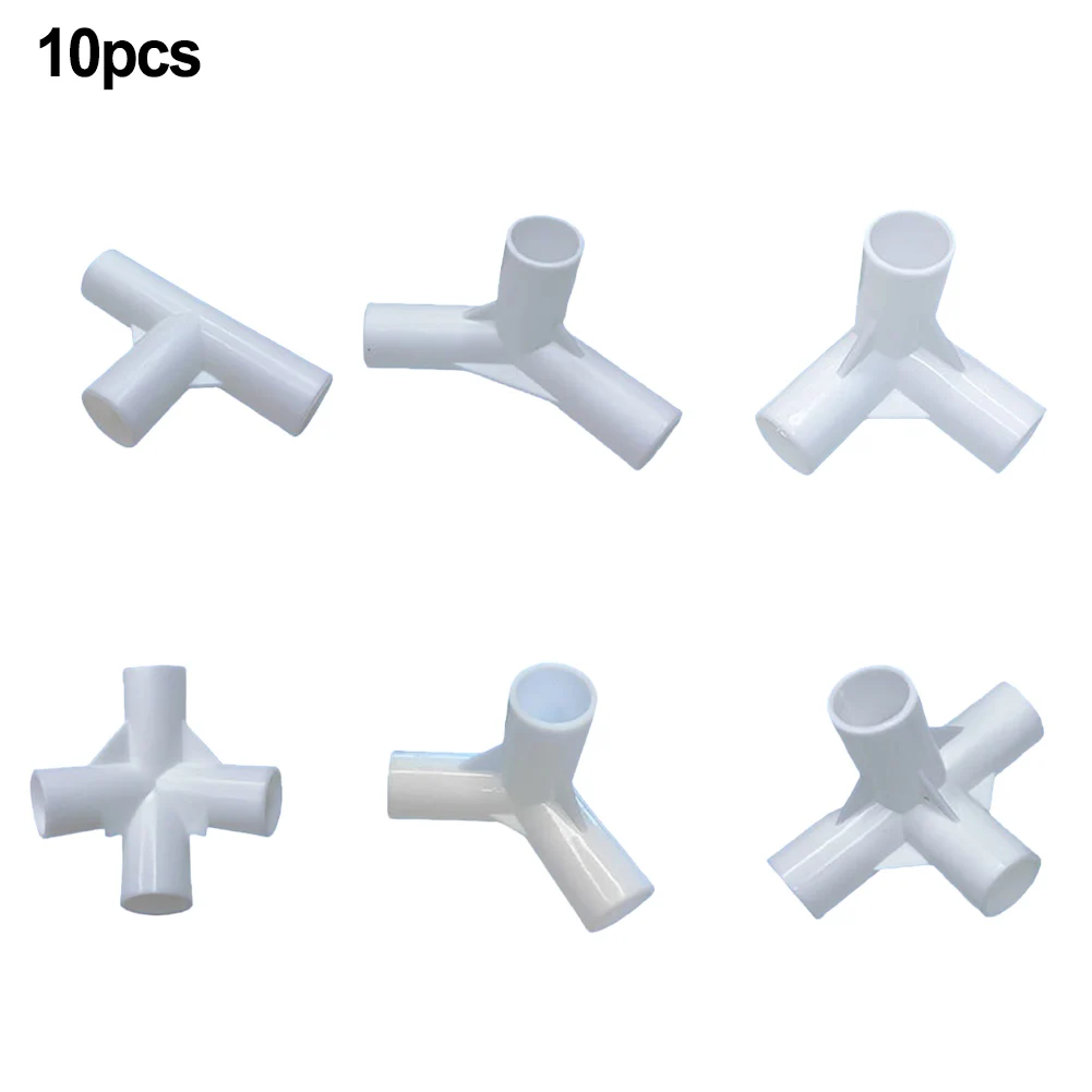 10 Pack Tent Pole Tees 3-Way Connectors I.D. 16mm Plastic Fixed Joints For Outdoor Camping Canopy Garden