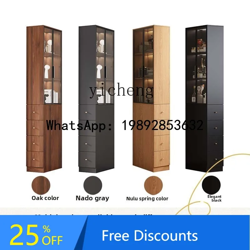 AA solid wood side pull-out cabinet, living room home light luxury  custom crack cabinet