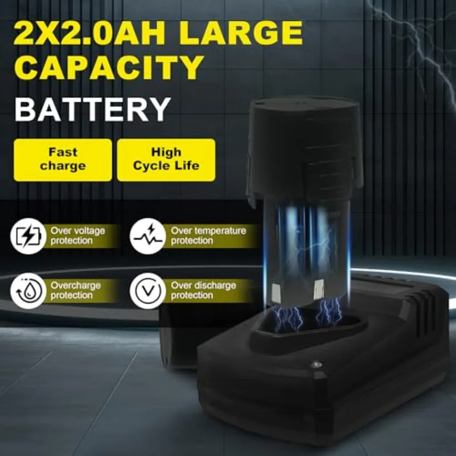 Juego de llaves de trinquete eléctricas inalámbricas, Kit de herramientas de trinquete eléctrico de 3, 8, 12V con velocidad de 400 RPM, 40 pies de torsión, cargador de 60 minutos, 7 enchufes