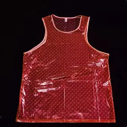 

Sheer PVC Men Sexy Vest Shorts Plastic Polka Dot Women Soft Smooth Sleeveless Tops Thong Couple Erotic lingerie ABDL Fetish