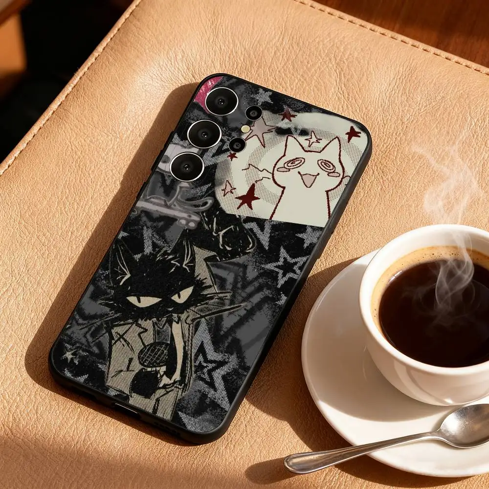 Cool Graffiti Cat Phone Case For Samsung S26,S25,24,23,22,30,21,10,9,Ultra,Plus,Lite,Black Soft Case view 4