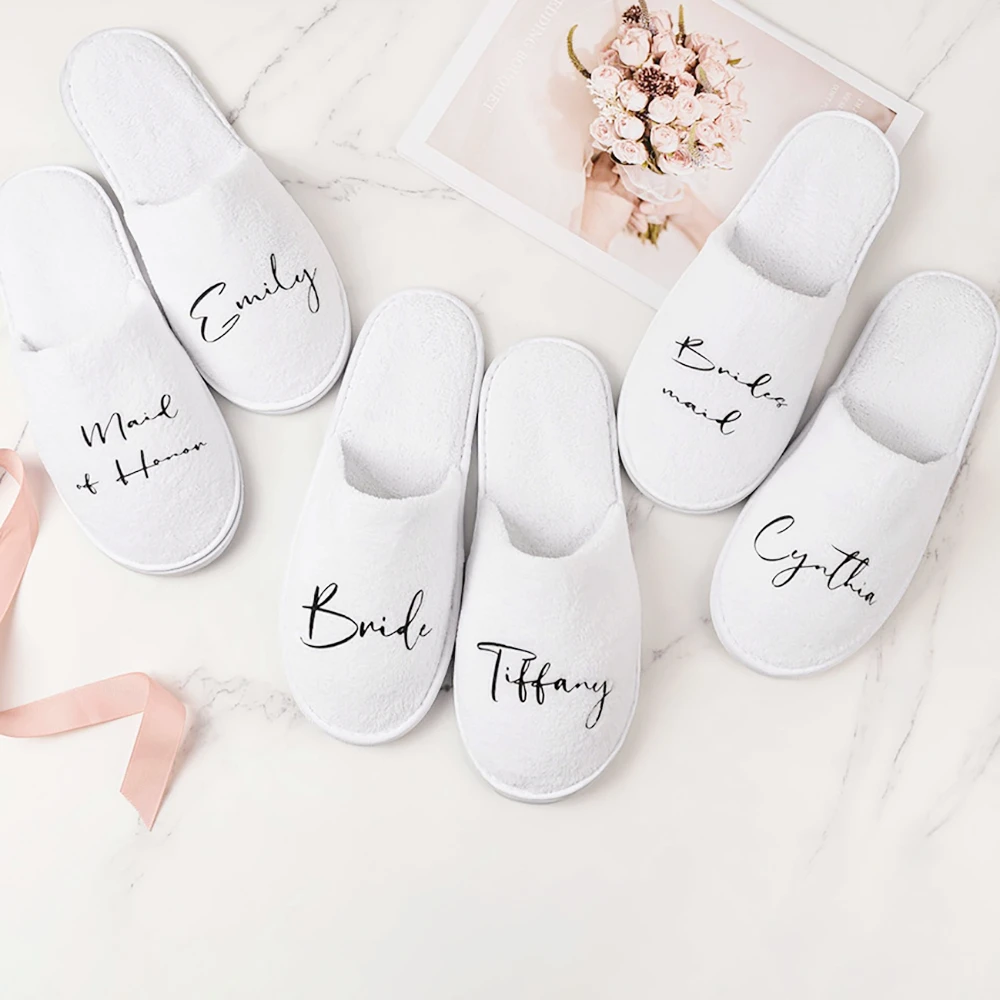 Personalized Wedding Slippers, Bachelorette, Bridal Shower, Proposal Party, Bridesmaid Slipper, Custom Wedding Gift