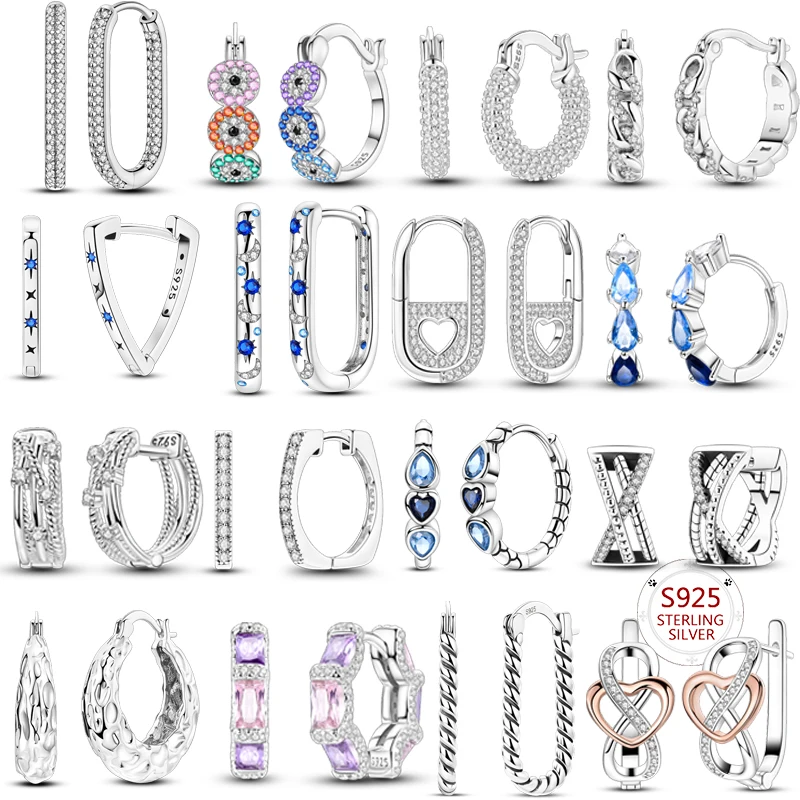 

Оригинальные серьги-кольца из стерлингового серебра 925 пробы, роскошные женские серебряные серьги, свадебные женские ювелирные изделия, подарок