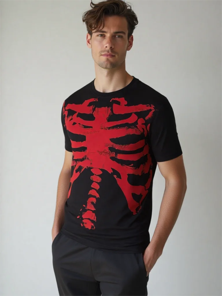 

Summer New Gothic Y2k Men's T-shirt 3D Skeleton Printed Casual Short Sleeve Top Outdoor Halloween Party Fashion Men's Clothing