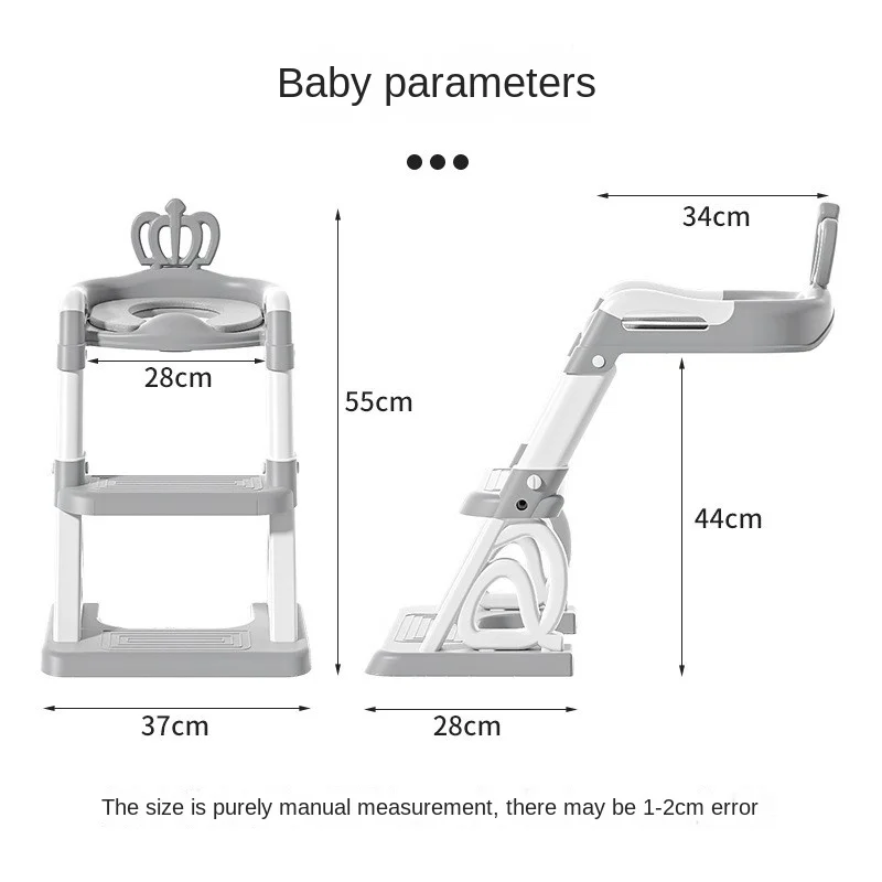 Warming Baby Assisted Toilet Ladder Washroom Ladder Foldable With Toilet Seat Cushion Stair Style Children\'s Toilet Seat 2024