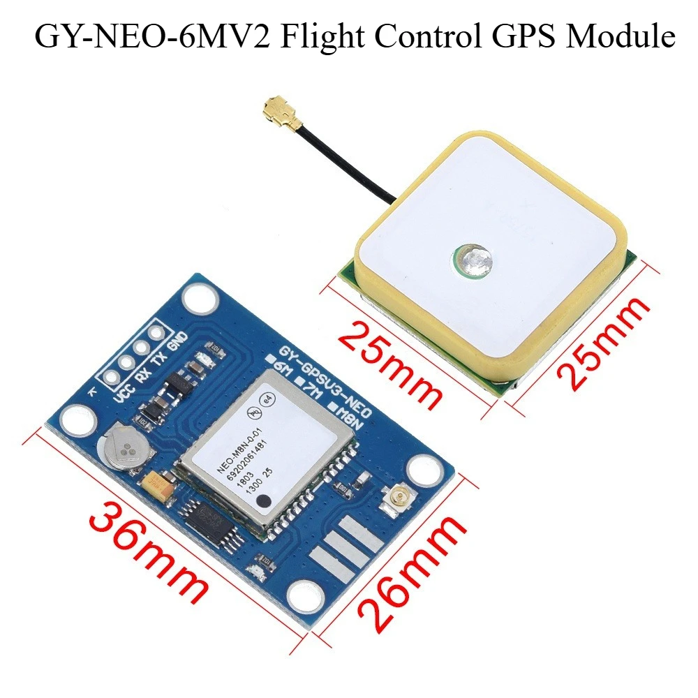 

GY-NEO-6MV2, Flight Control GPS Module, with EEPROM MWC APM2.5 Flight Control Large Antenna