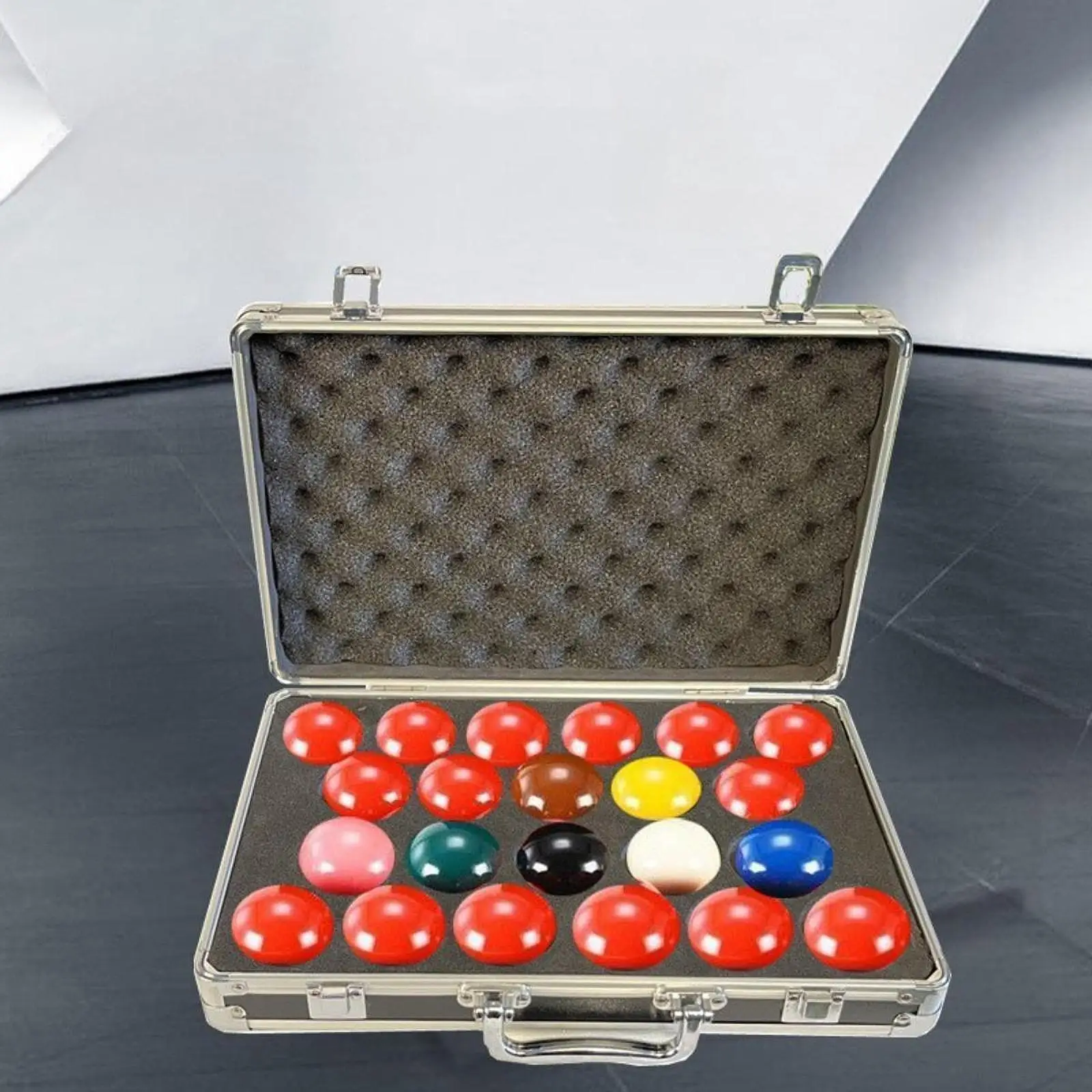 Billiard Balls Storage Box 22 Balls Holder Padded Equipment with Carry Handle Snooker Balls Suitcase Carrying Case for Sports - view 2