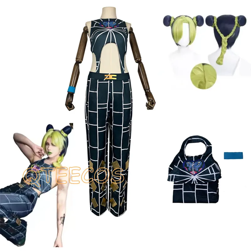 

Jolyne Cujoh Cosplay Costume Wig Anime Jolyne Kujo Woman Christmas Halloween JOJO Party Clothing Outfits