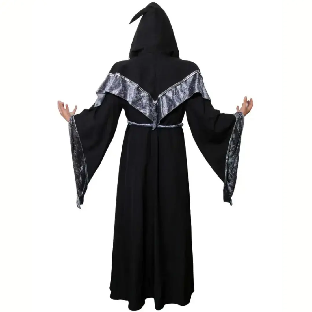 Dunkle Magier Cosplay Roben Männer mittelalter lichen Zauberer Halloween Thema Party Kostüme Zauberer Outfits auf Lager Takerlama