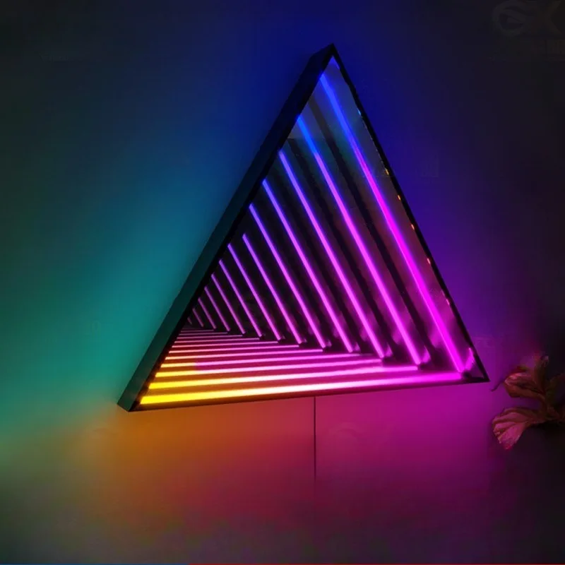 E-sports live streaming host colorful LED wall light bar KTV Internet celebrity background wall abyss mirror ambient light
