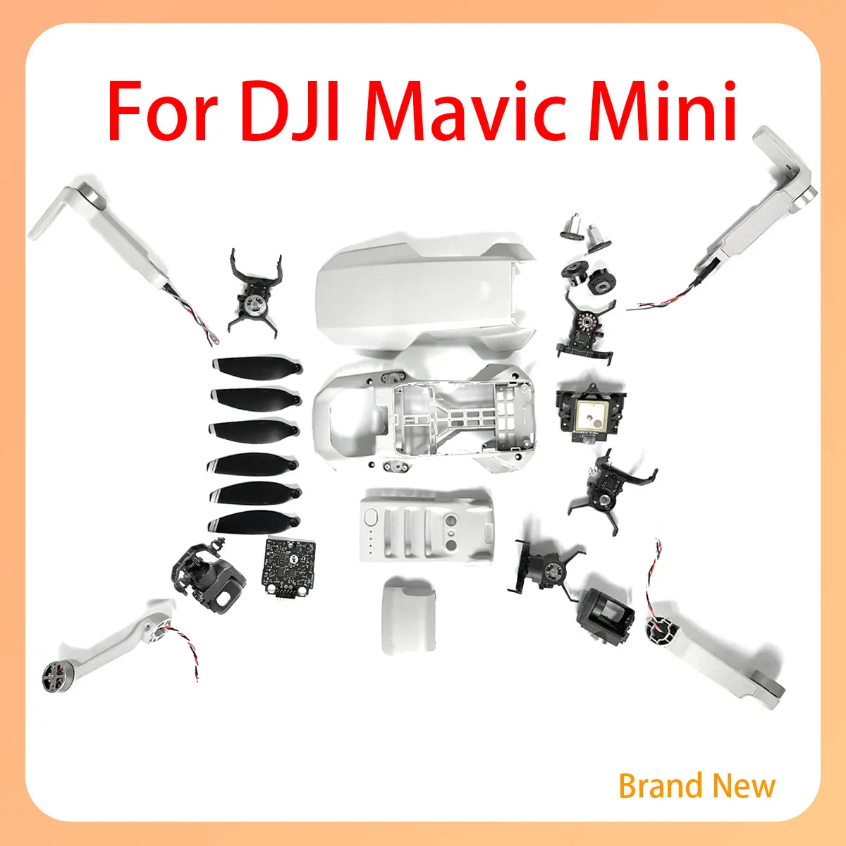

Original min1 shell, front, rear,left right arm pan tilt motors gimbal three in one cable, ESC GPS suitable for djimin1 series