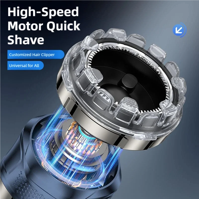 Men's Electric Hair Trimmer Automatic Hair Clipper with LED Display and 5-7-9mm Adjustable Length Self-Haircut Clipper