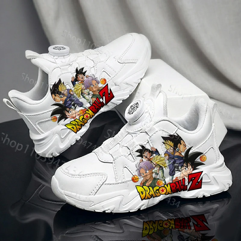 

Dragon Ball Boys Girls Kids Fashion Shoes Four Season Durable Breathable Thick Sole Arch Support Goku Print White Shoes