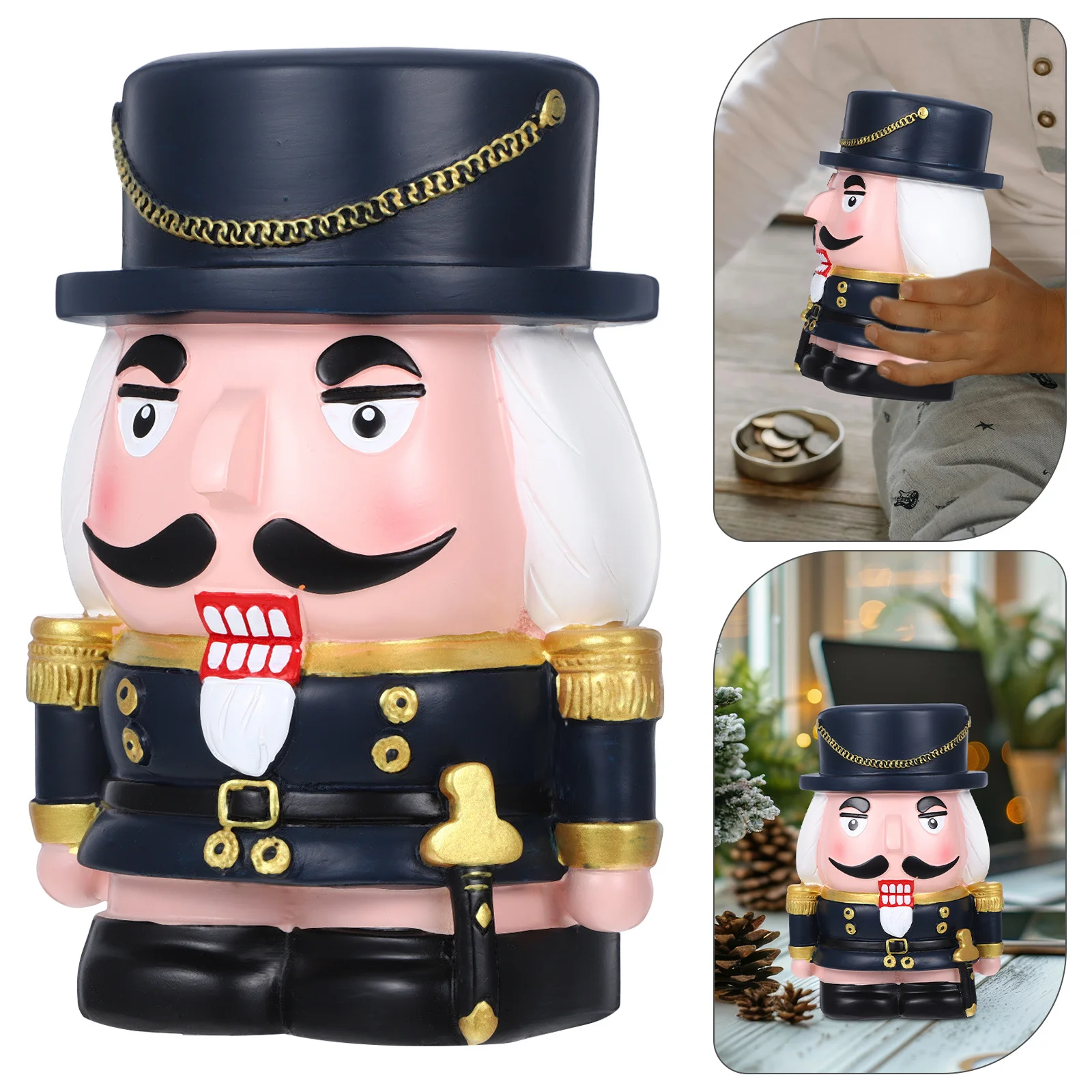 

Nutcracker Piggy Bank Resin Money Saving Box Small Coin Holder for Kids Boys Girls Home Decor Savings Bank Money Banks