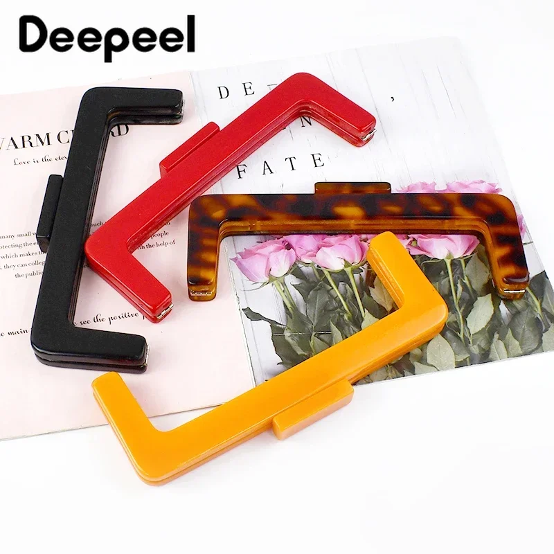 1Pc Deepeel 23cm Square Acrylic Handbags Handle Plastic Kiss Clasp Purse Frames Handbag Handcraft Repair DIY Sewing Accessories