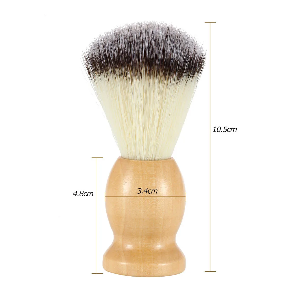 Escova de barbear masculino barbeiro salão de beleza barba facial aparelho de limpeza ferramenta de barbear escova de barbear com cabelo de texugo e punho de madeira